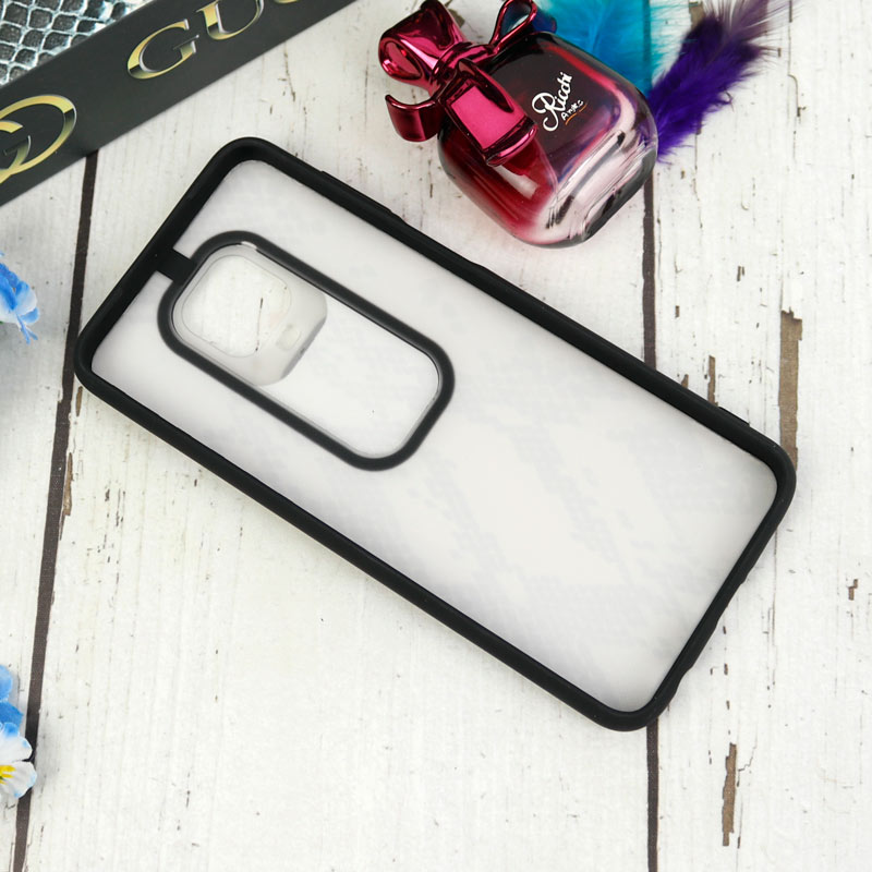 قاب طرحدار محافظ لنزدار کشویی + پاپ سوکت طرح پوست ماری شیائومی Redmi Note 9s / Note 9 Pro سری C