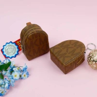 کیف کوله ای هندزفری و شارژر طرح چرمی قهوه ای