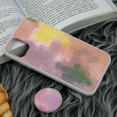 قاب چرمی هولوگرامی پاپ سوکت دار iPhone 11 سفید