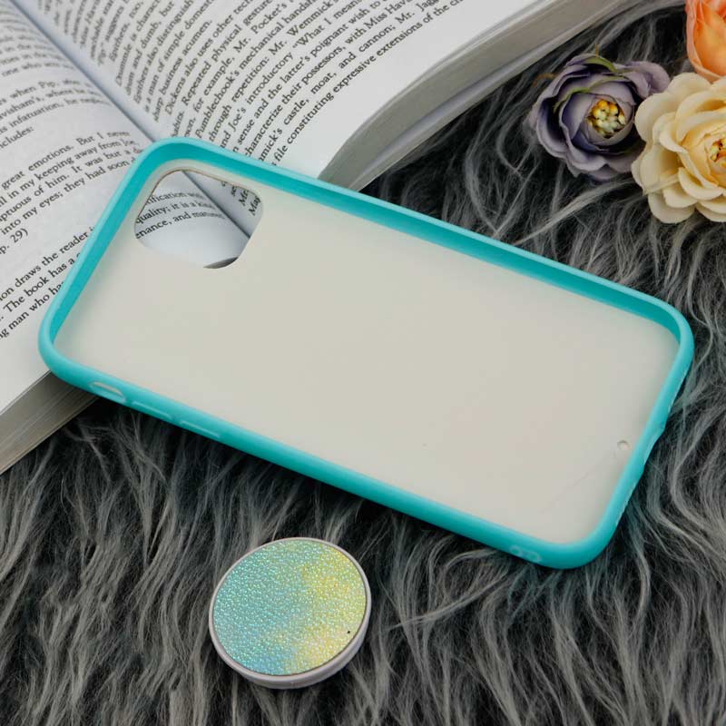 قاب چرمی هولوگرامی پاپ سوکت دار iPhone 11 سبز آبی