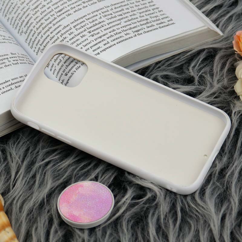 قاب چرمی هولوگرامی پاپ سوکت دار iPhone 11 سفید