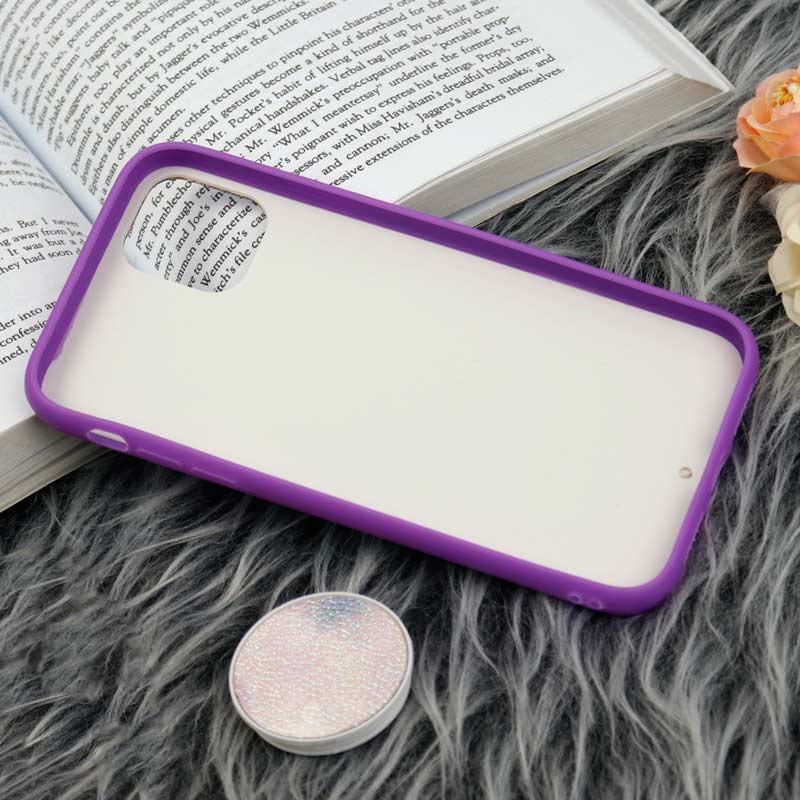 قاب چرمی هولوگرامی پاپ سوکت دار iPhone 11 بنفش