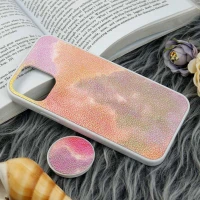قاب چرمی هولوگرامی پاپ سوکت دار iPhone 11 Pro سفید