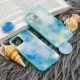 قاب چرمی هولوگرامی پاپ سوکت دار iPhone 11 Pro سبز آبی