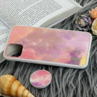قاب چرمی هولوگرامی پاپ سوکت دار iPhone 11 Pro Max سفید