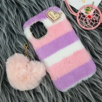 قاب پشمالو پوم پوم دار iPhone 12