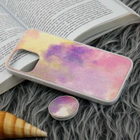 قاب چرمی هولوگرامی پاپ سوکت دار iPhone 12 Pro Max سفید