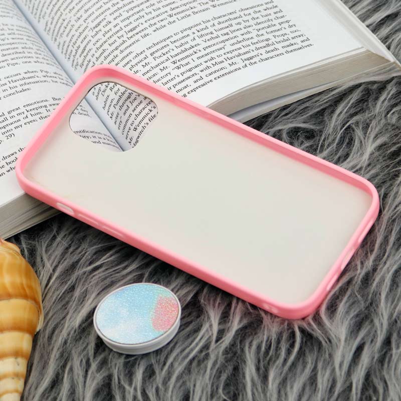 قاب چرمی هولوگرامی پاپ سوکت دار iPhone 12 Pro Max صورتی
