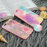 قاب چرمی هولوگرامی پاپ سوکت دار iPhone 6 صورتی