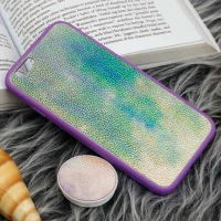 قاب چرمی هولوگرامی پاپ سوکت دار iPhone 6 بنفش