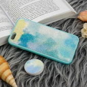قاب چرمی هولوگرامی پاپ سوکت دار iPhone 6 سبز آبی