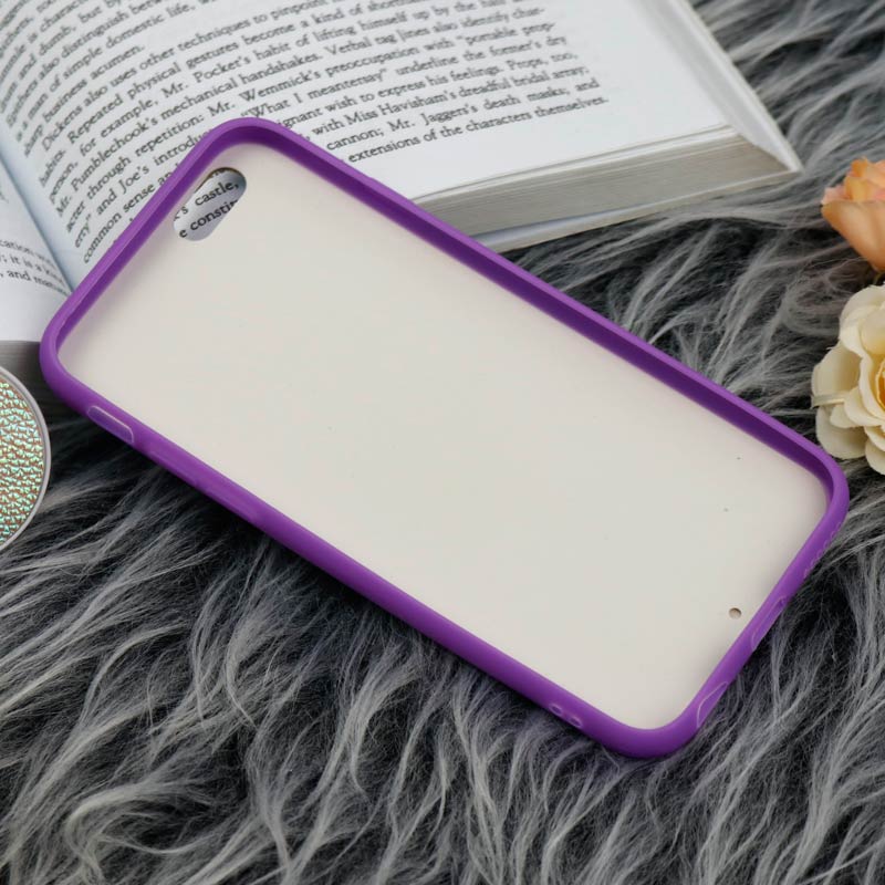 قاب چرمی هولوگرامی پاپ سوکت دار iPhone 6 بنفش