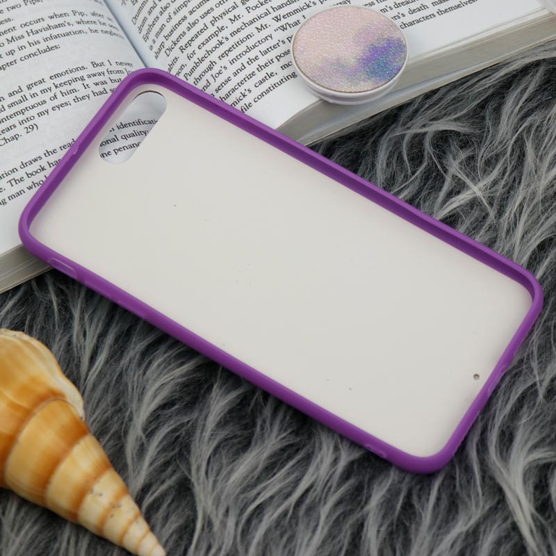قاب چرمی هولوگرامی پاپ سوکت دار iPhone 7 Plus / 8 Plus بنفش