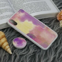 قاب چرمی هولوگرامی پاپ سوکت دار iPhone X سفید
