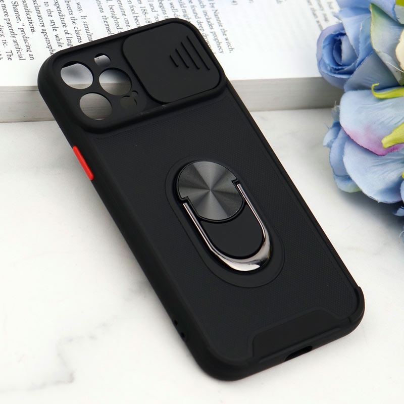 قاب ضد ضربه محافظ لنزدار کشویی هولدر دار بتمن کلاسیک آیفون iPhone 12 Pro