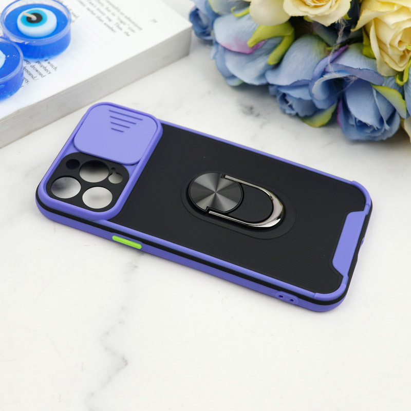قاب ضد ضربه محافظ لنزدار کشویی هولدر دار بتمن کلاسیک آیفون iPhone 12 Pro Max