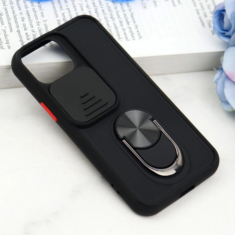 قاب ضد ضربه محافظ لنزدار کشویی هولدر دار بتمن کلاسیک آیفون iPhone 13 Mini