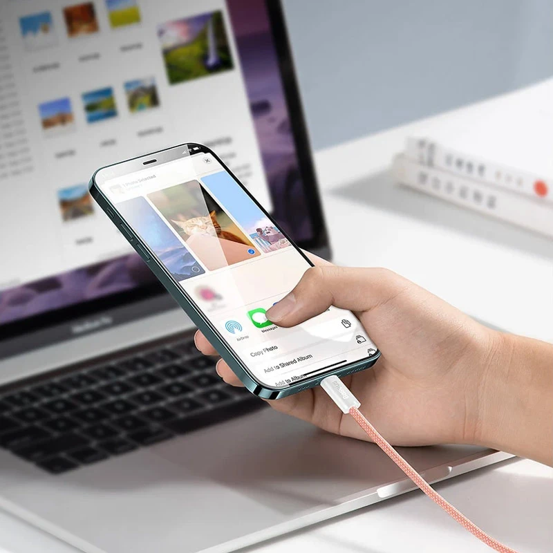 کابل تایپ سی به لایتنینگ فست شارژ 20 وات باسئوس CALD00000 طول 1 متر