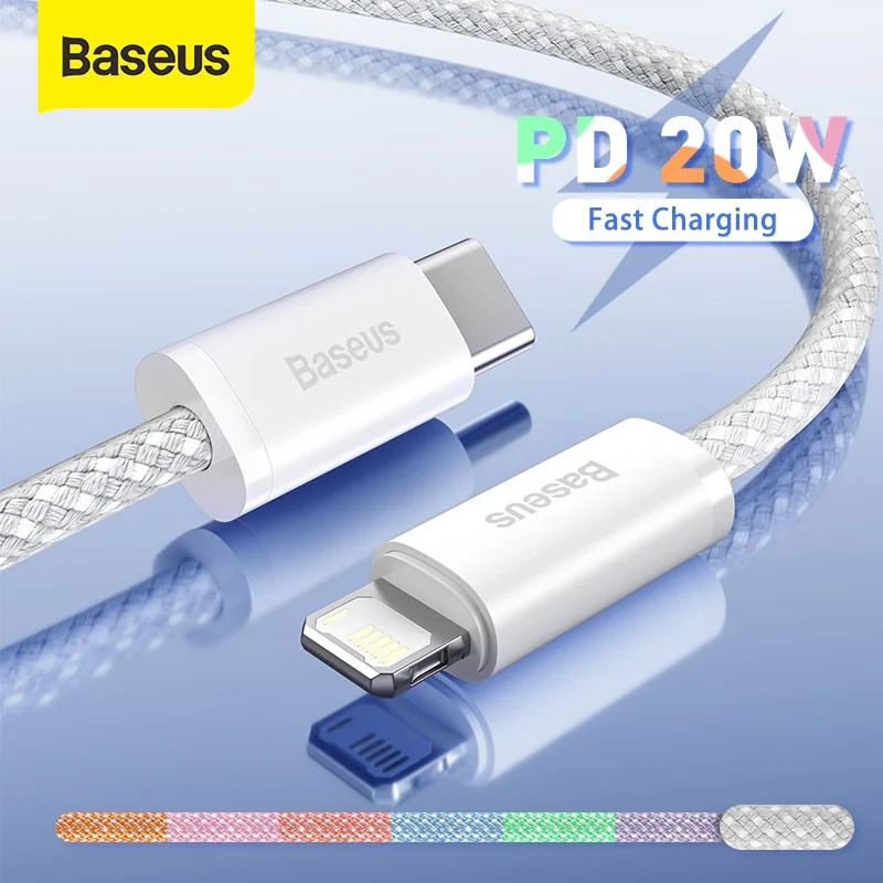 کابل تبدیل فست شارژ Baseus CALD00000 Type-C to Lightning PD 20W 1m