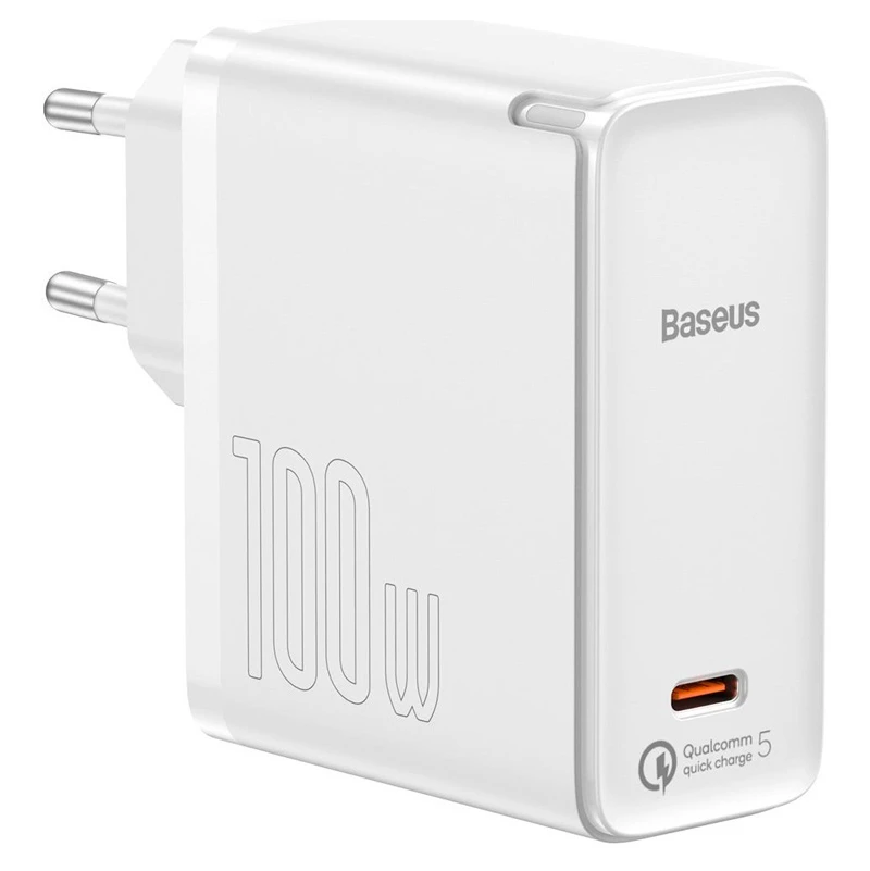 شارژر دیواری فست شارژ Baseus TZCCGAN-L 5A QC5.0 PD 100W Type-C + کابل تبدیل Type-C