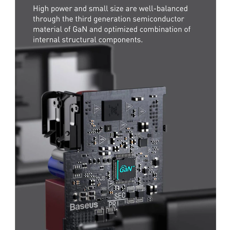 شارژر دیواری فست شارژ Baseus TZCCGAN-L 5A QC5.0 PD 100W Type-C + کابل تبدیل Type-C