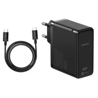 شارژر دیواری فست شارژ Baseus TZCCGAN-L 5A QC5.0 PD 100W Type-C + کابل تبدیل Type-C