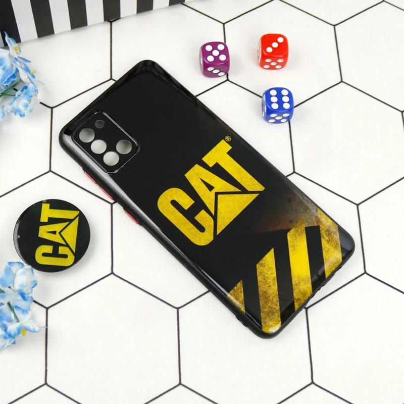 قاب PC محافظ لنز دار طرح CAT + پاپ سوکت Samsung Galaxy A31