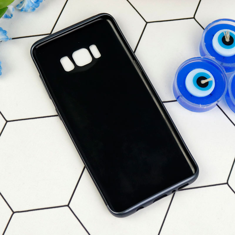 قاب ژله ای مات Samsung Galaxy S8 مشکی دور نقره ای