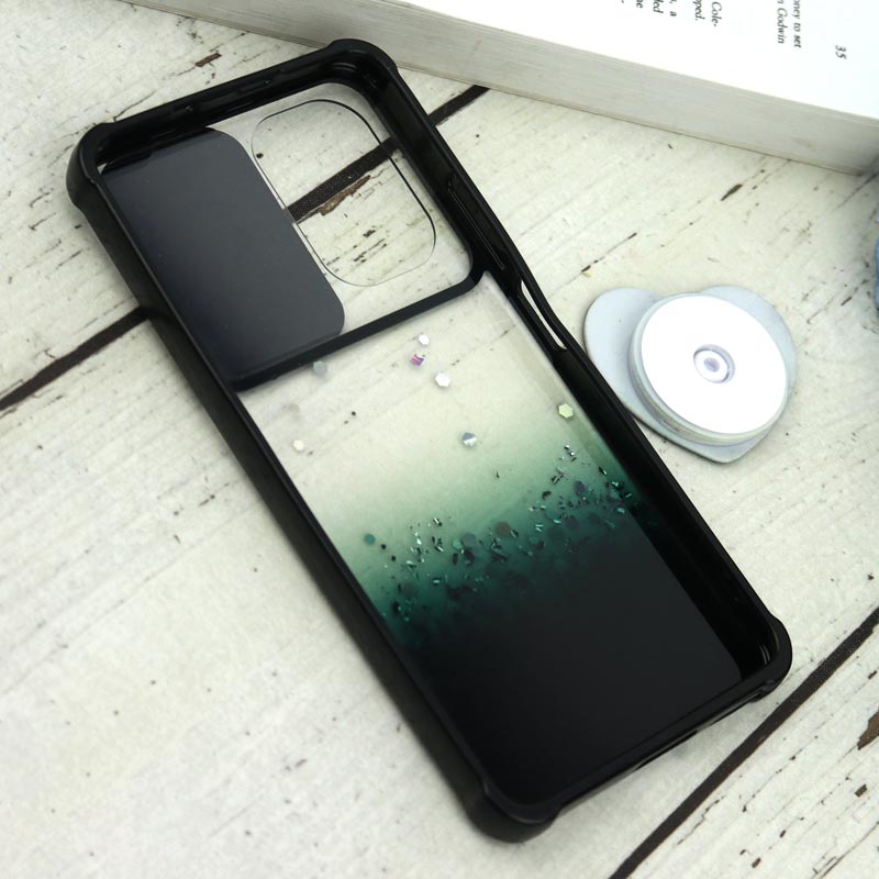 قاب محافظ لنزدار کشویی اکلیلی شفاف + پاپ سوکت قلبی Xiaomi Poco F3