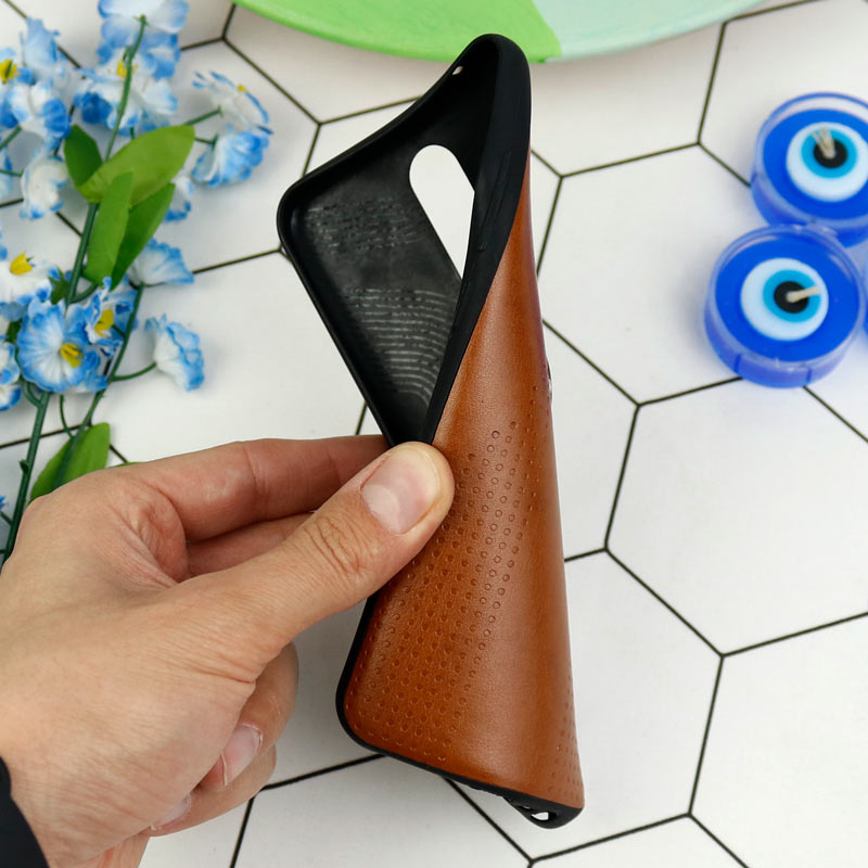 قاب چرمی PULOKA شیائومی Redmi 8 قهوه ای