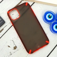 قاب PC مات محافظ لنز دار iPhone 11 قرمز سری B