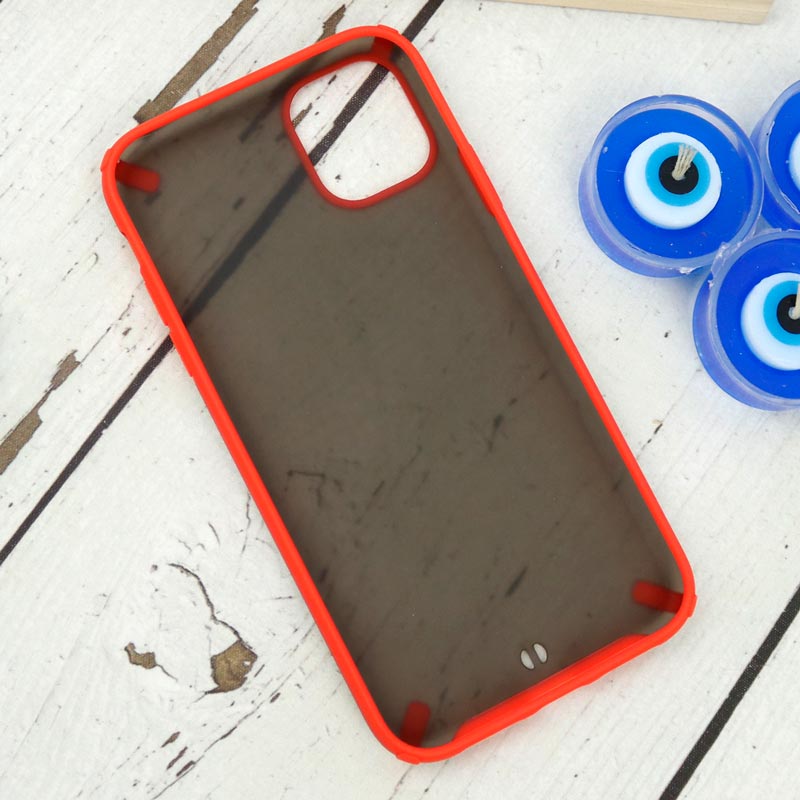 قاب PC مات محافظ لنز دار iPhone 11 قرمز سری B