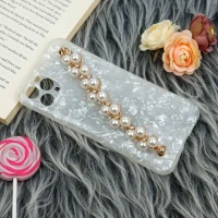 قاب محافظ لنزدار ماربل هولدر دستی مرواریدی iPhone 11 Pro Max