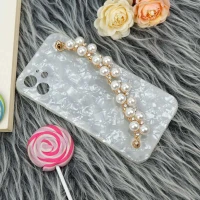 قاب محافظ لنزدار ماربل هولدر دستی مرواریدی iPhone 12