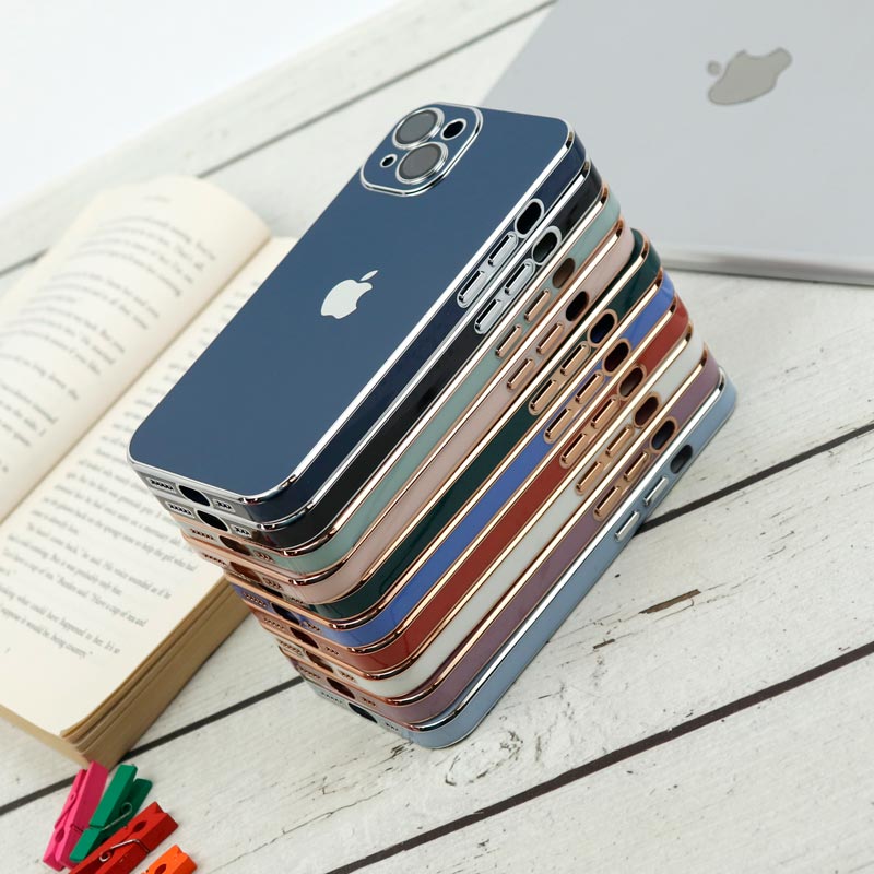 قاب محافظ لنزدار My Case پشت گلسی iPhone 13 رنگی