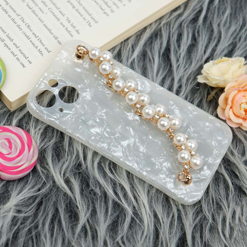 قاب محافظ لنزدار ماربل هولدر دستی مرواریدی iPhone 13