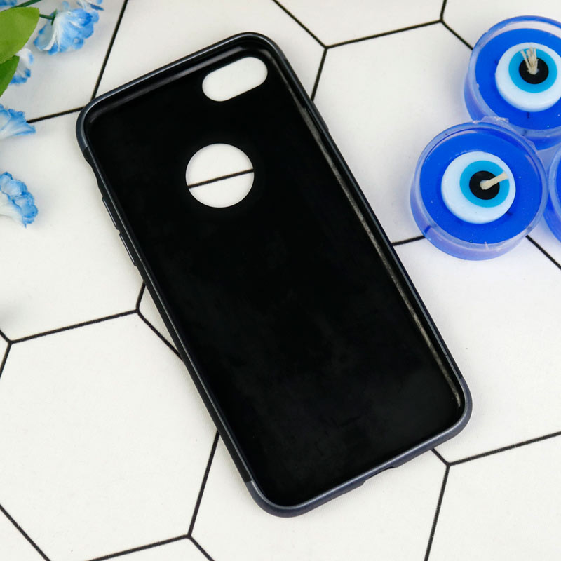 قاب ژله ای مات iPhone 7/8 مشکی دور نقره ای