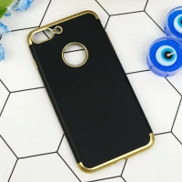 قاب ژله ای مات iPhone 7 Plus / 8 Plus مشکی دور طلایی