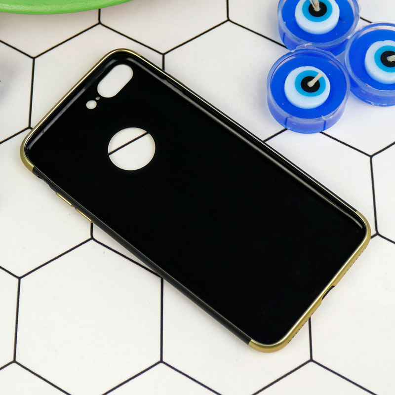 قاب ژله ای مات iPhone 7 Plus / 8 Plus مشکی دور طلایی