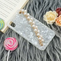 قاب ماربل هولدر دستی مرواریدی iPhone X/XS