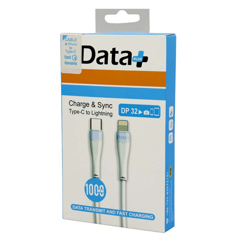 کابل تبدیل فست شارژ Data+ DP 32 Type-C to Lightning 30W 1m