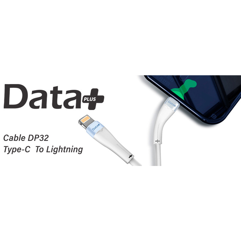 کابل تبدیل فست شارژ Data+ DP 32 Type-C to Lightning 30W 1m