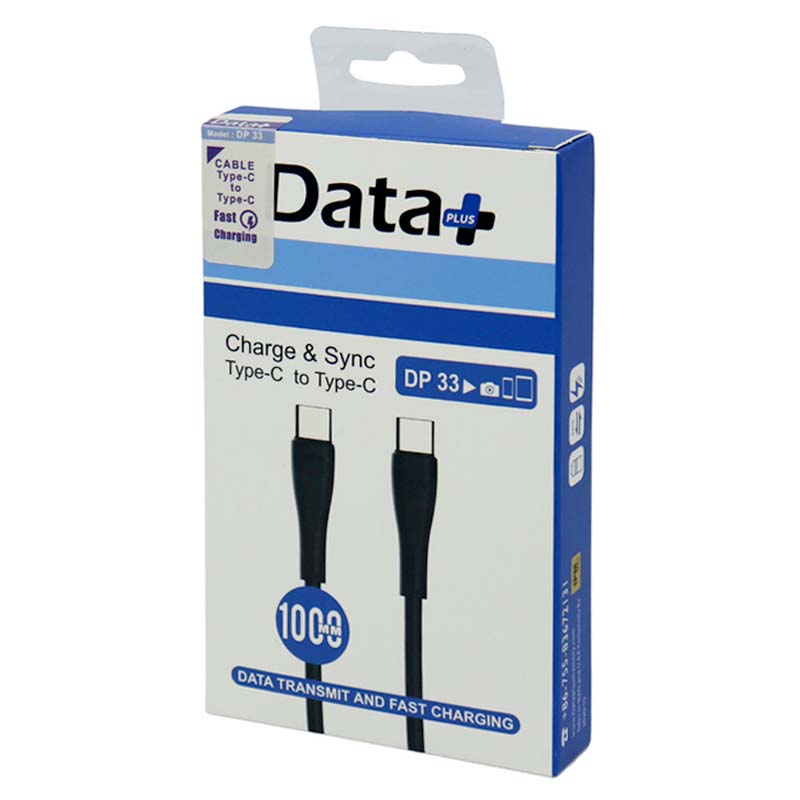 کابل تبدیل فست شارژ Data+ DP 33 Type-C to Type-C 65W 1m
