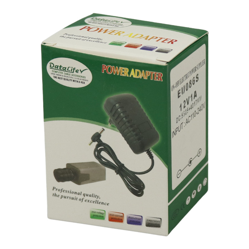 آداپتور برق دو فیش DataLife EU086S 12V 1A
