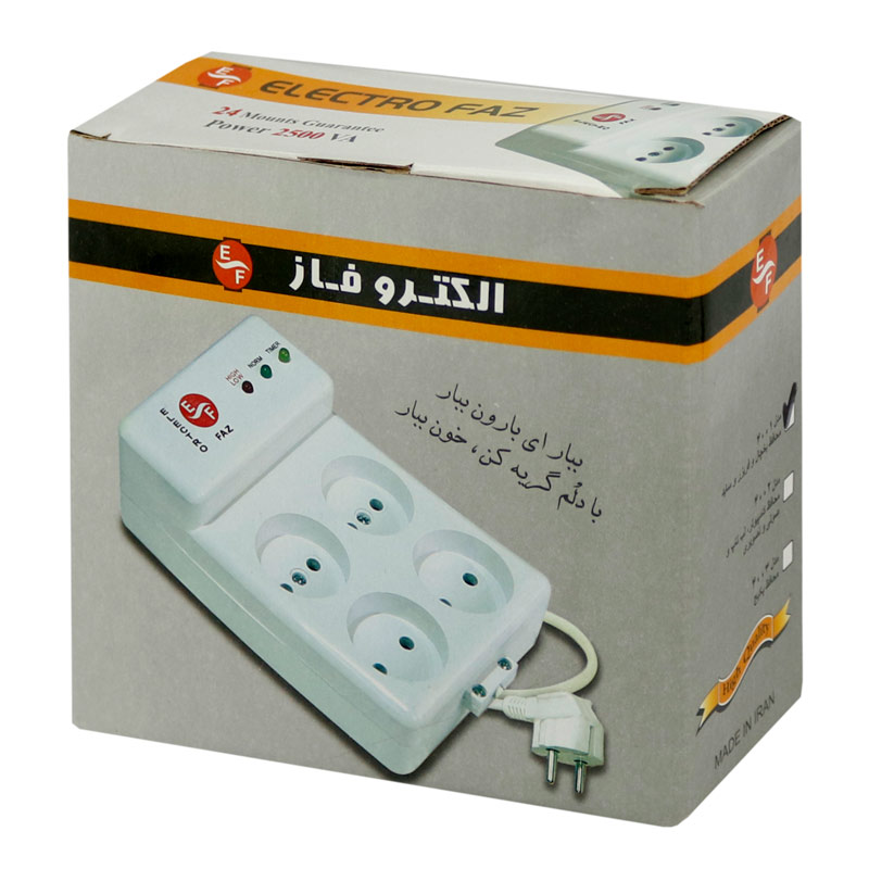 محافظ برق یخچال و فریزر 4 خانه الکتروفاز با کابل 5 متری Electrofaz 4001