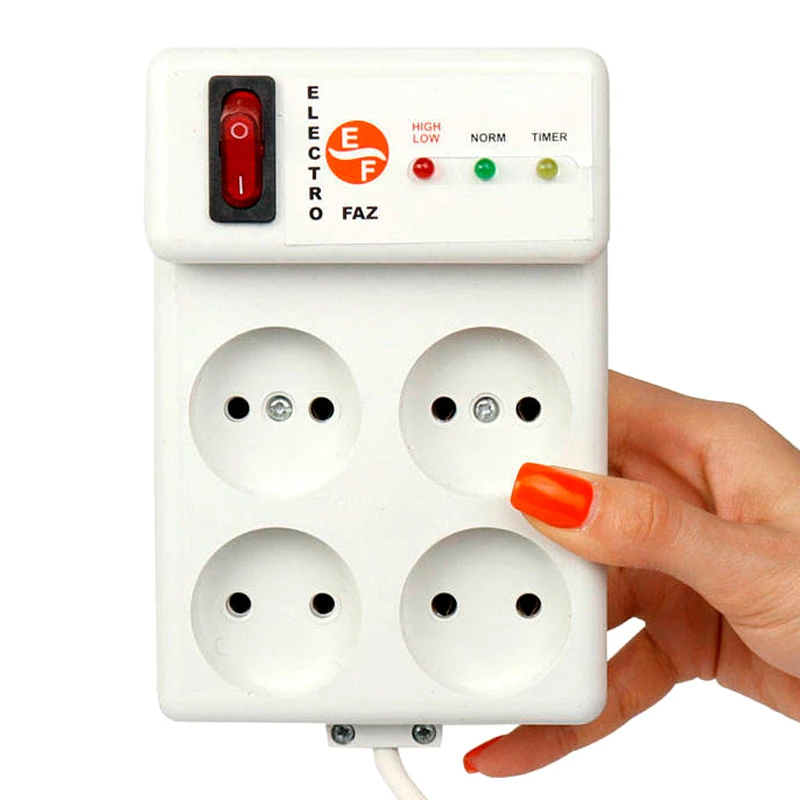 محافظ برق یخچال و فریزر 4 خانه الکتروفاز با کابل 5 متری Electrofaz 4001