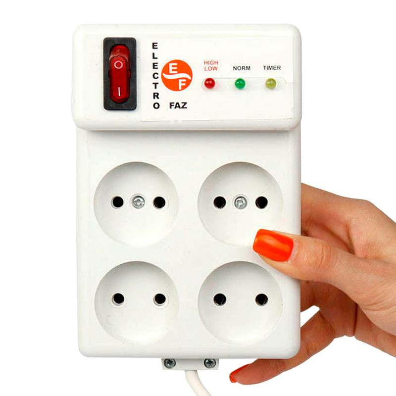 محافظ برق یخچال و فریزر 4 خانه الکتروفاز با کابل 5 متری Electrofaz 4001