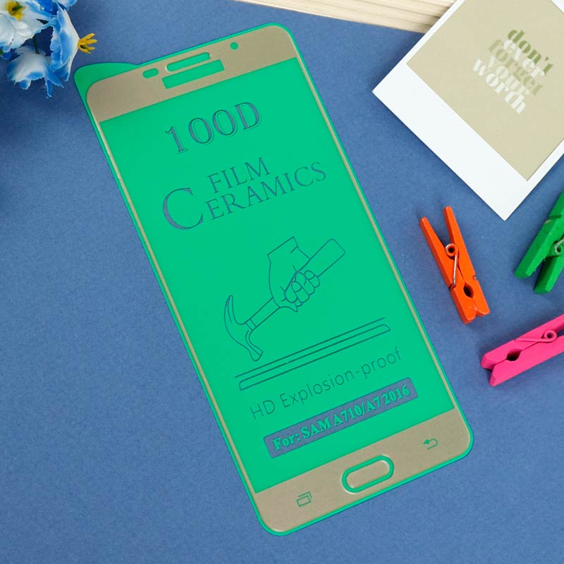 گلس سرامیکی براق Samsung Galaxy A7 2016 طلایی