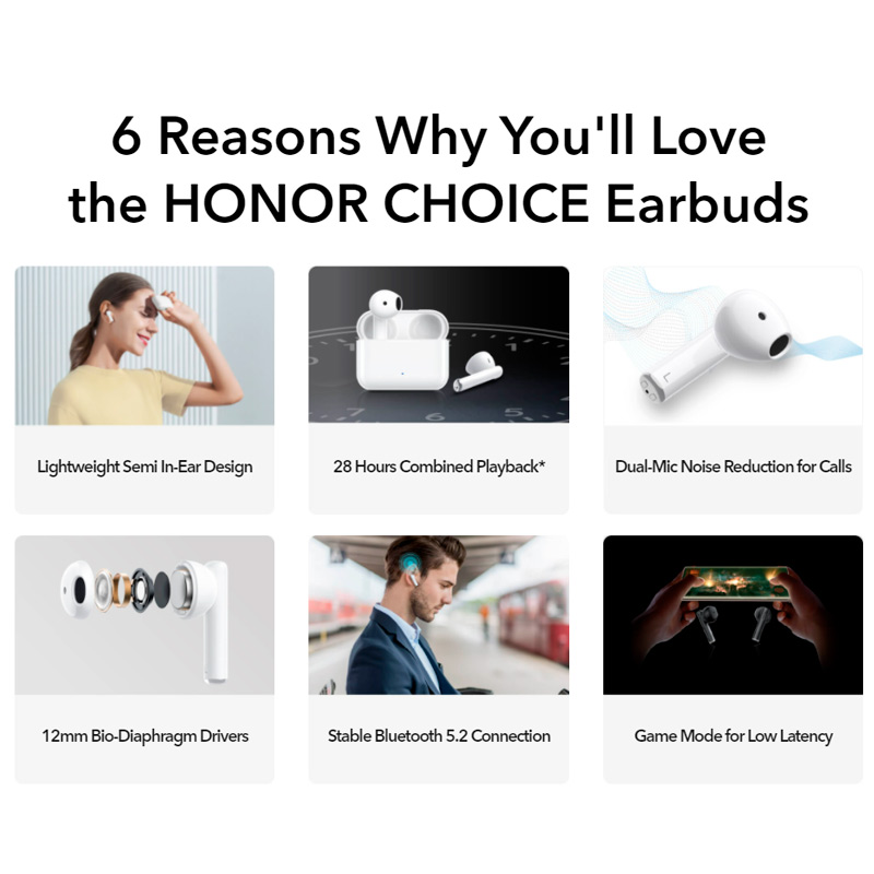 هندزفری بلوتوث دو تایی Honor Choice Earbuds X ALD-00