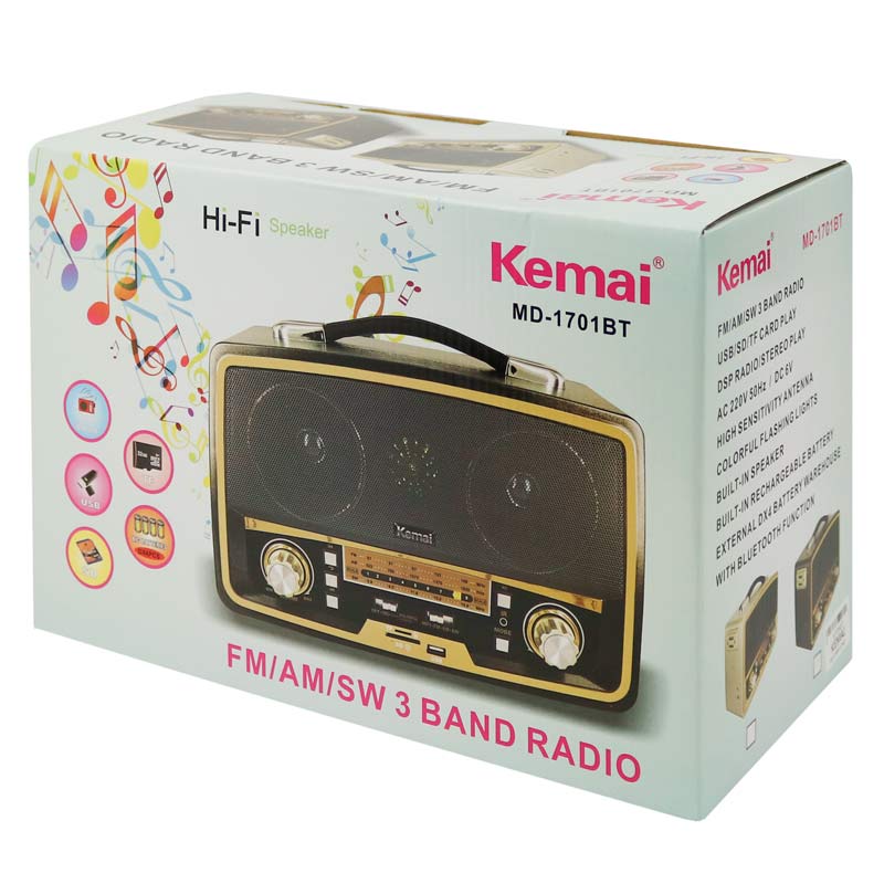 رادیو اسپیکر بلوتوثی رم و فلش خور Kemai MD-1701BT
